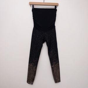 Beyond Yoga Beyond the Bump Alloy Ombré Maternity Legging Gold Size Small